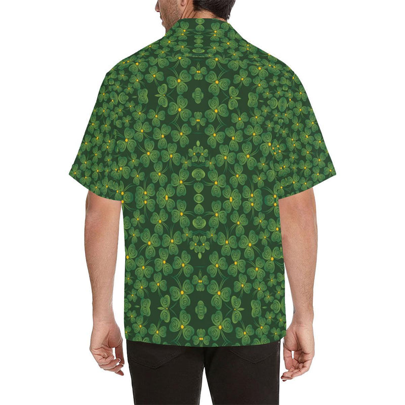 Shamrock Pattern Men Aloha Hawaiian Shirt