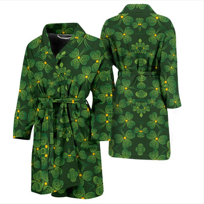 Shamrock Pattern Men Bath Robe-JTAMIGO.COM