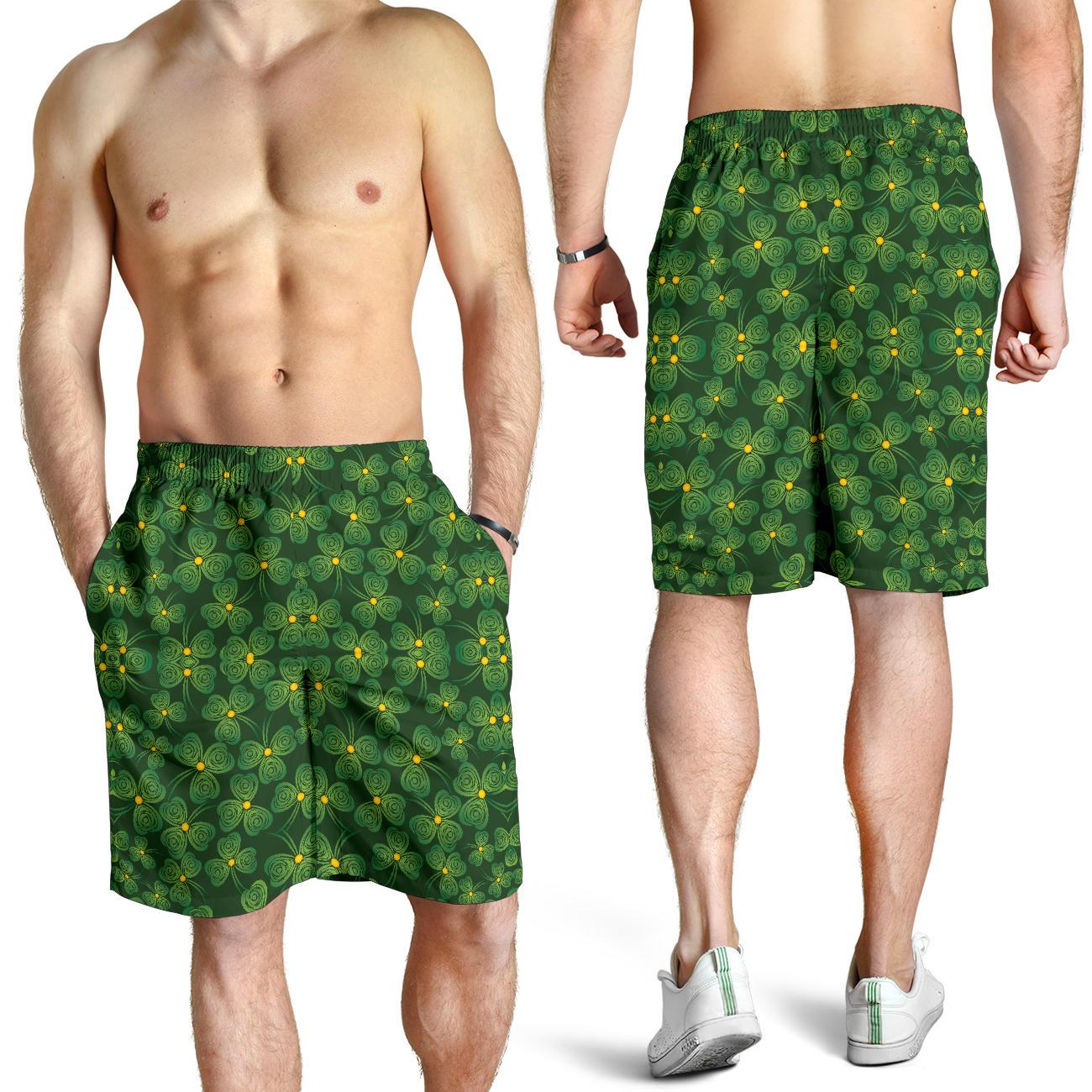 Shamrock Pattern Mens Shorts-JTAMIGO.COM
