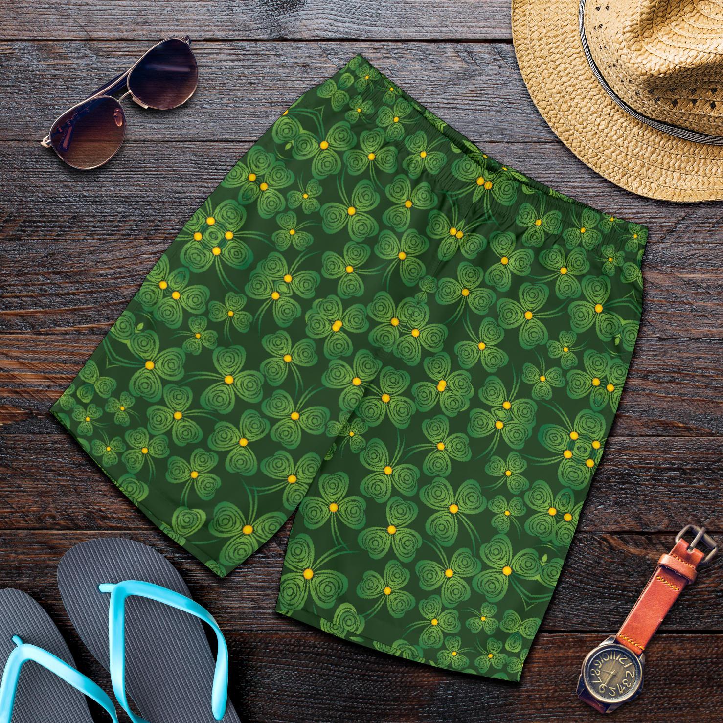 Shamrock Pattern Mens Shorts-JTAMIGO.COM