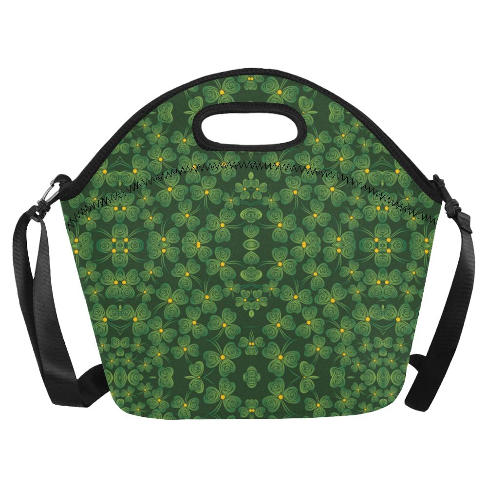 Shamrock Pattern Neoprene Lunch Bag (Model 1669)(Large)-JTAMIGO.COM