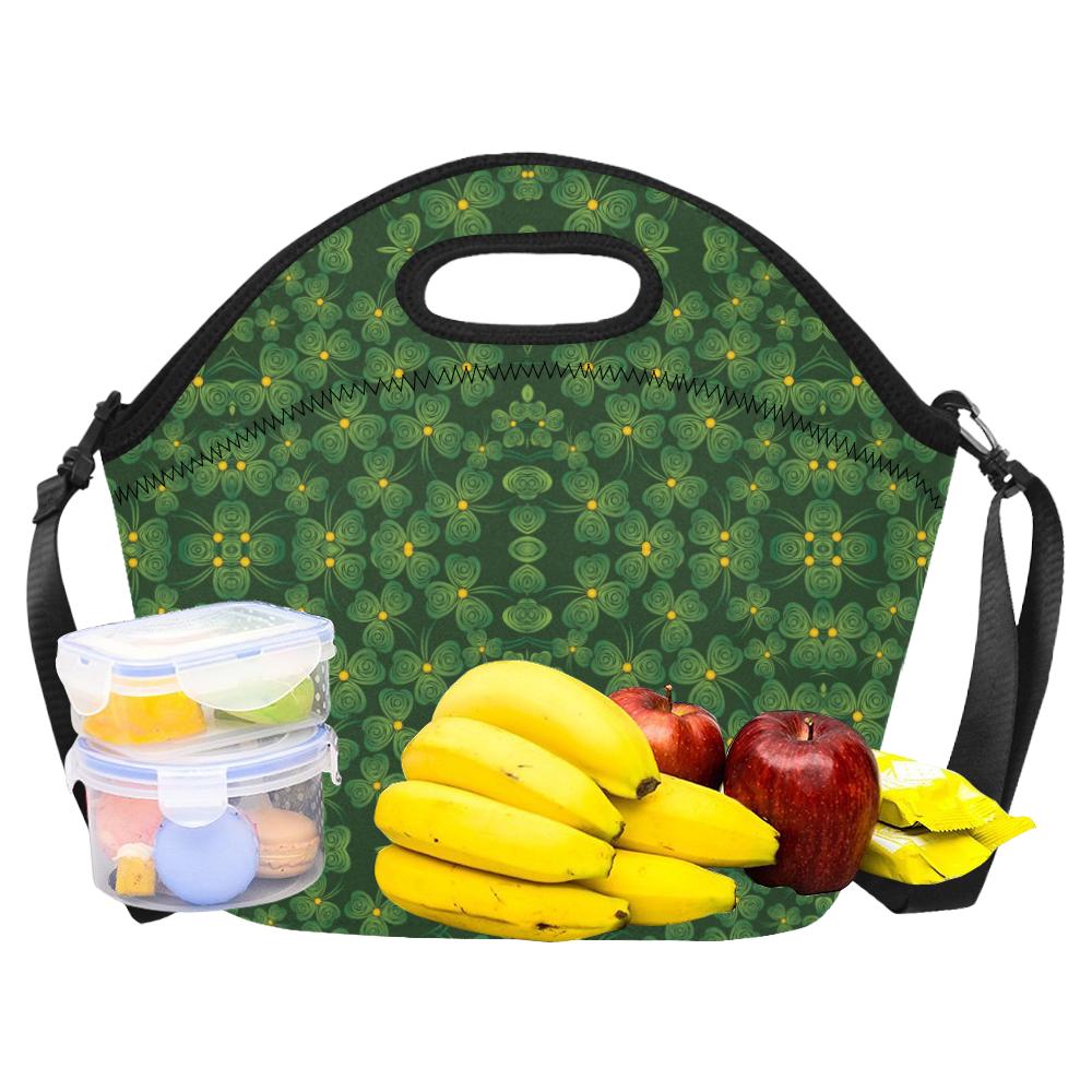 Shamrock Pattern Neoprene Lunch Bag (Model 1669)(Large)-JTAMIGO.COM