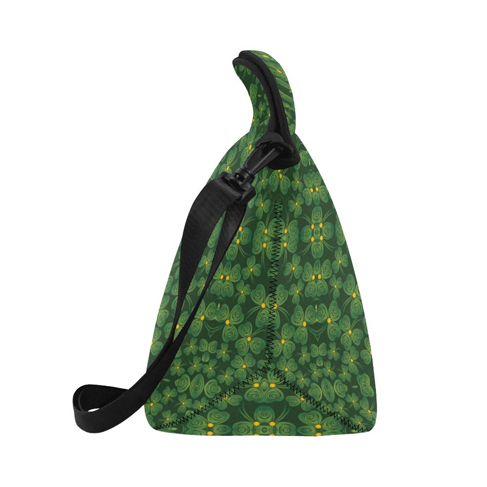 Shamrock Pattern Neoprene Lunch Bag (Model 1669)(Large)-JTAMIGO.COM