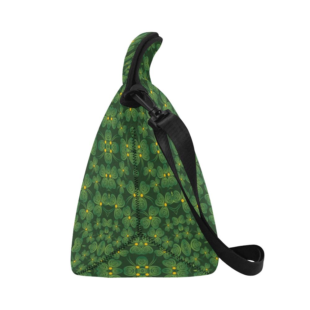 Shamrock Pattern Neoprene Lunch Bag (Model 1669)(Large)-JTAMIGO.COM