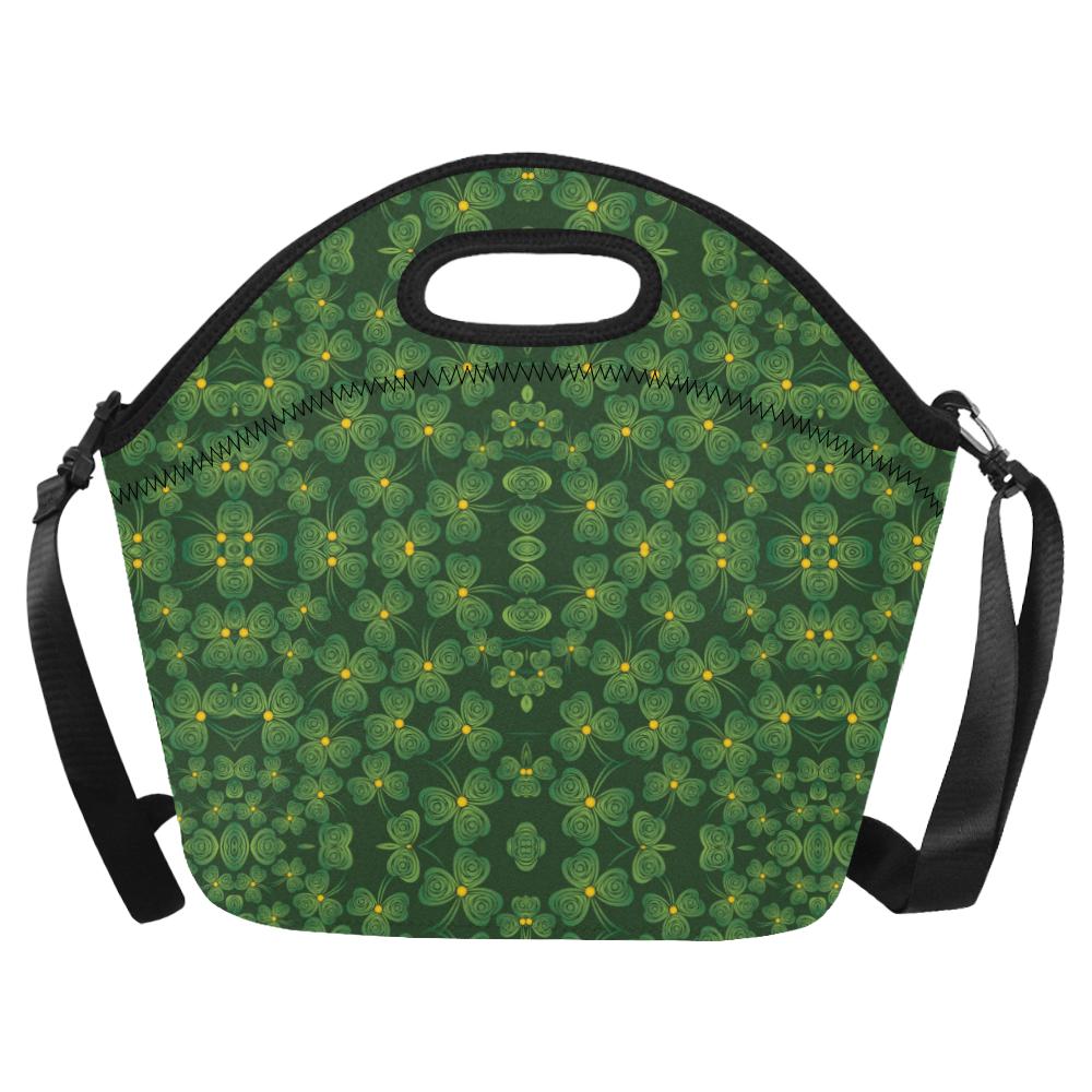Shamrock Pattern Neoprene Lunch Bag (Model 1669)(Large)-JTAMIGO.COM