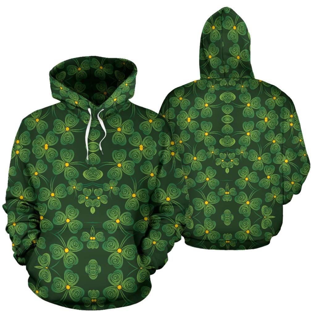 Shamrock Pattern Pullover Hoodie