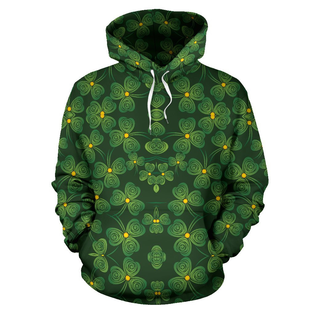 Shamrock Pattern Pullover Hoodie