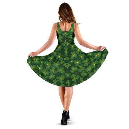 Shamrock Pattern Sleeveless Dress