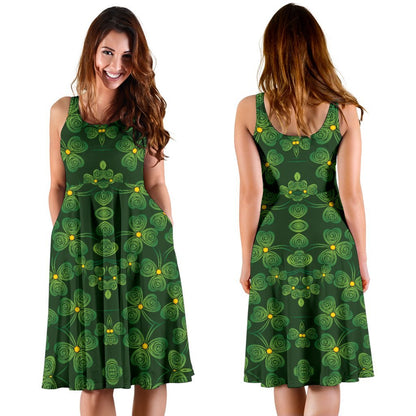 Shamrock Pattern Sleeveless Dress