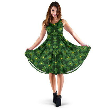 Shamrock Pattern Sleeveless Dress
