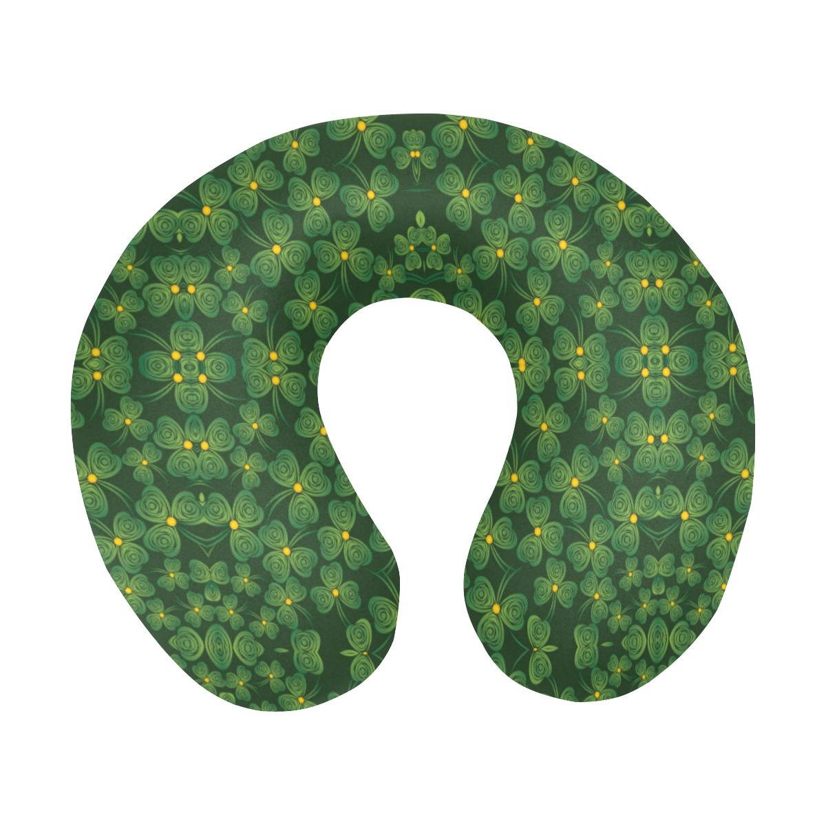 Shamrock Pattern U-Shaped Travel Neck Pillow-JTAMIGO.COM