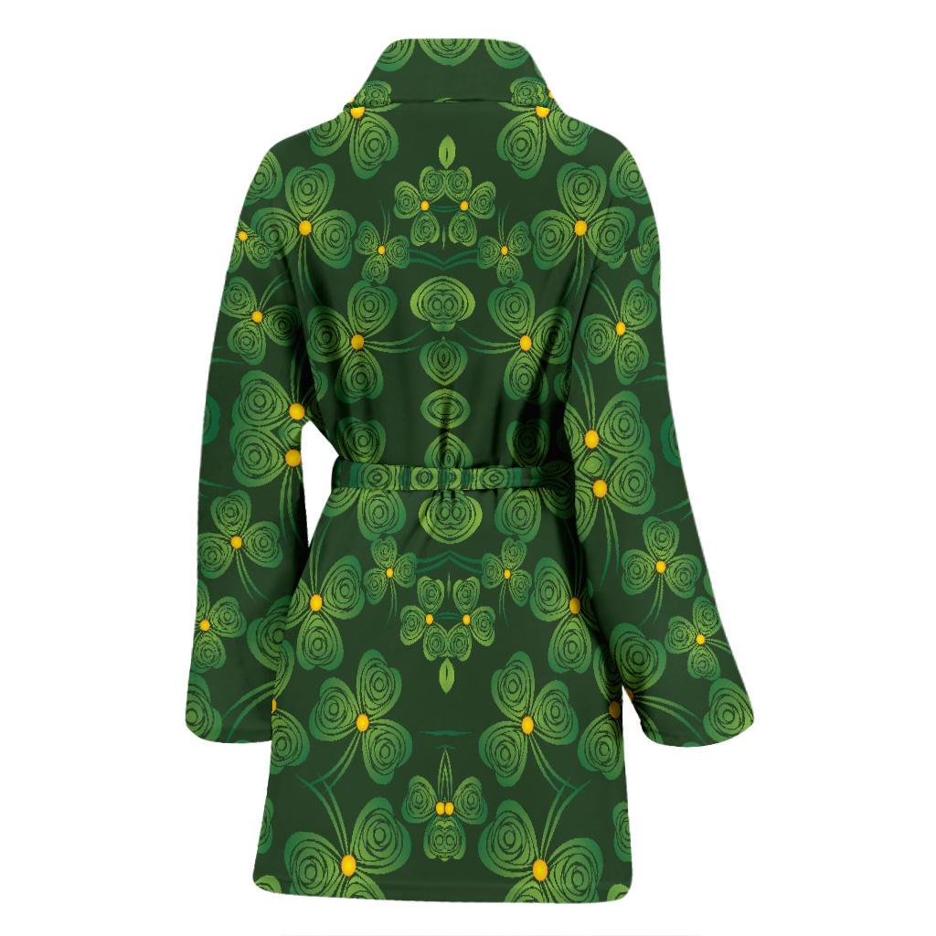 Shamrock Pattern Women Bath Robe-JTAMIGO.COM