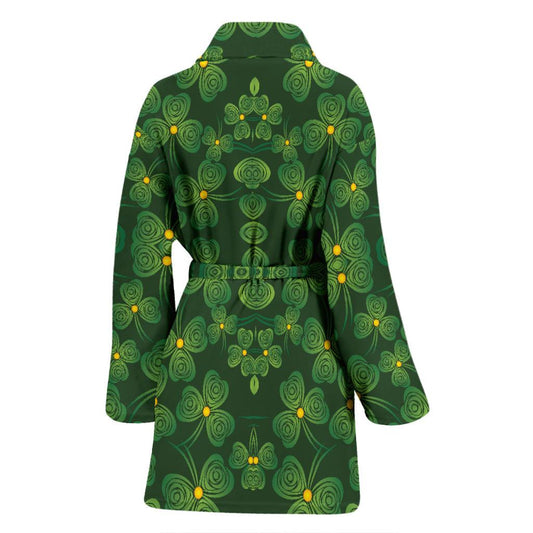 Shamrock Pattern Women Bath Robe-JTAMIGO.COM