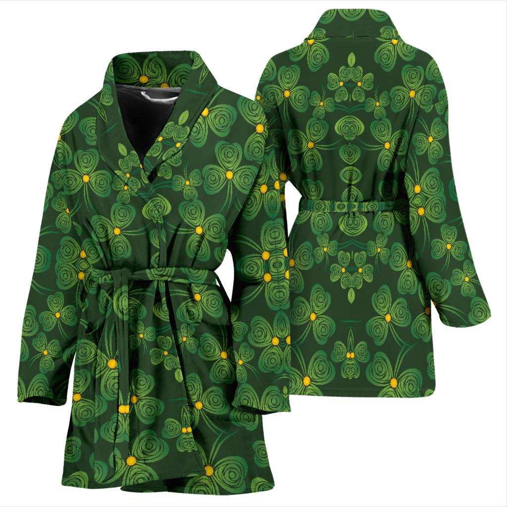 Shamrock Pattern Women Bath Robe-JTAMIGO.COM