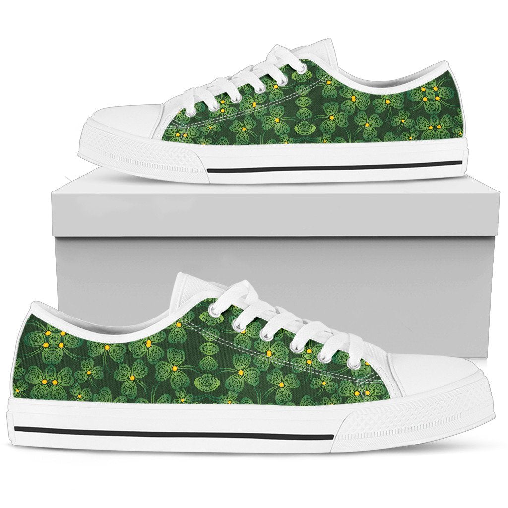 Shamrock Pattern Women Low Top Shoes-JTAMIGO.COM