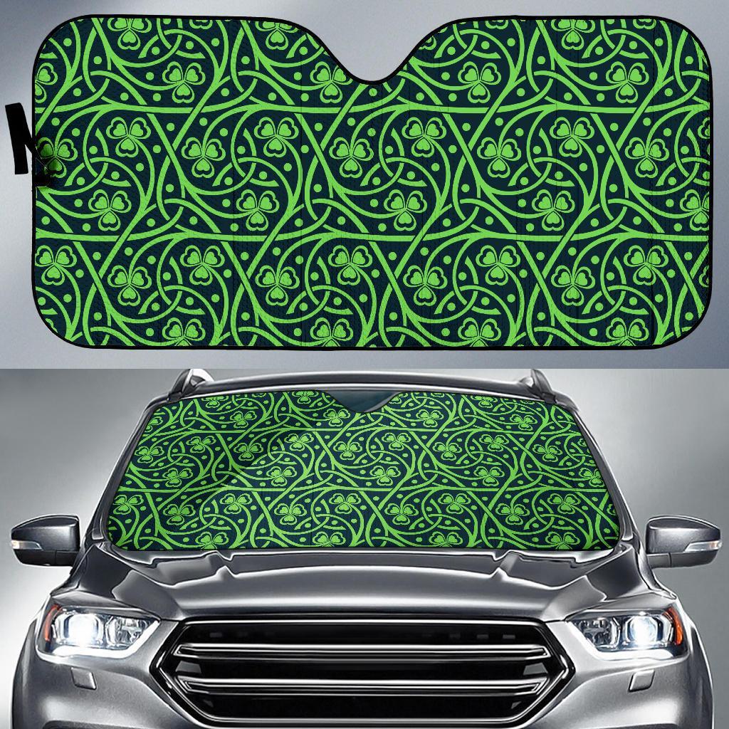 Shamrock Themed Print Car Sun Shade For Windshield