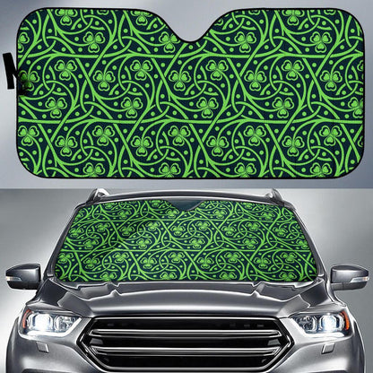Shamrock Themed Print Car Sun Shade For Windshield