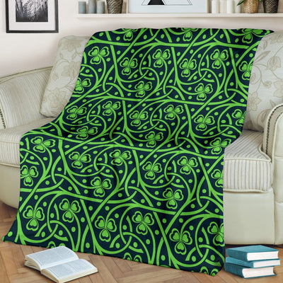 Shamrock Themed Print Fleece Blanket