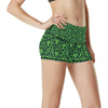 Shamrock Themed Print High Waisted Spandex Shorts-JTAMIGO.COM