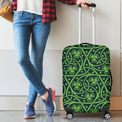 Shamrock Themed Print Luggage Cover Protector