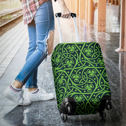 Shamrock Themed Print Luggage Cover Protector