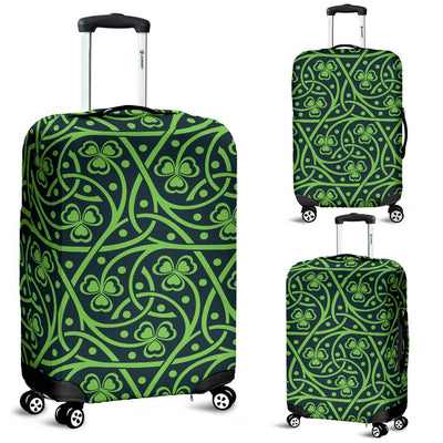 Shamrock Themed Print Luggage Cover Protector