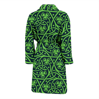 Shamrock Themed Print Men Bath Robe-JTAMIGO.COM
