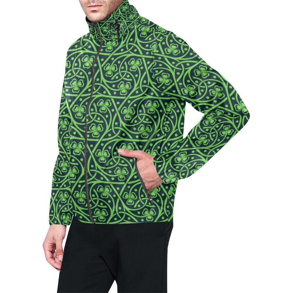 Shamrock Themed Print Men Windbreaker Jacket-JTAMIGO.COM