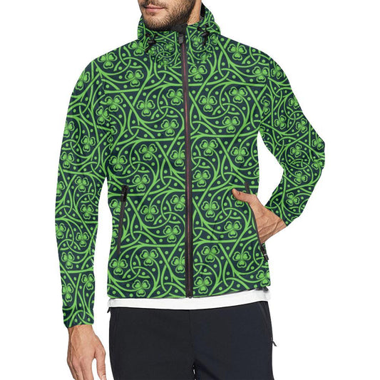 Shamrock Themed Print Men Windbreaker Jacket-JTAMIGO.COM