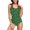 Shamrock Themed Print One Piece Swimsuit-JTAMIGO.COM