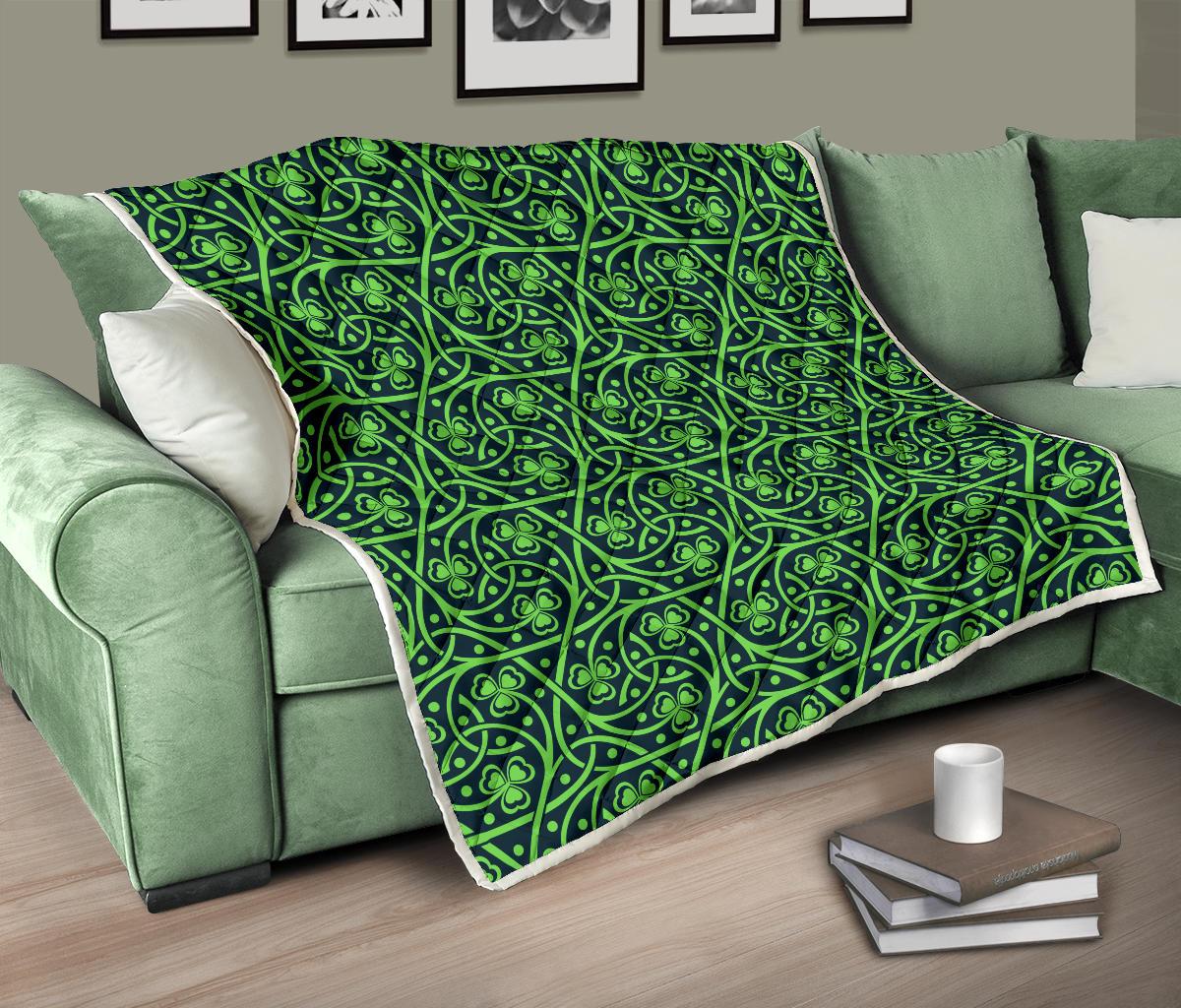 Shamrock Themed Print Premium Quilt-JTAMIGO.COM