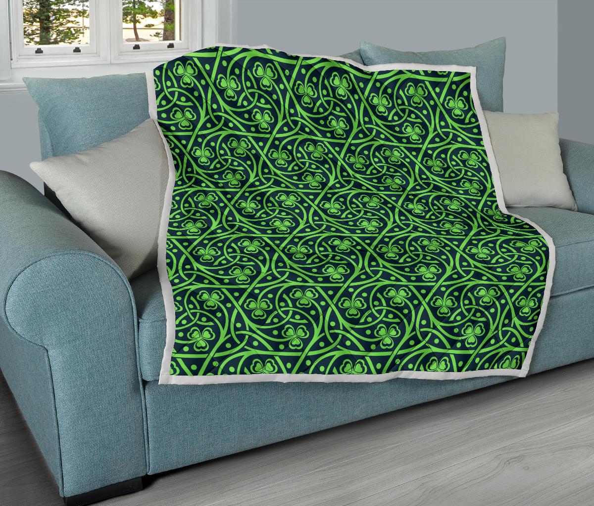 Shamrock Themed Print Premium Quilt-JTAMIGO.COM