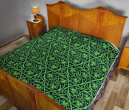 Shamrock Themed Print Premium Quilt-JTAMIGO.COM