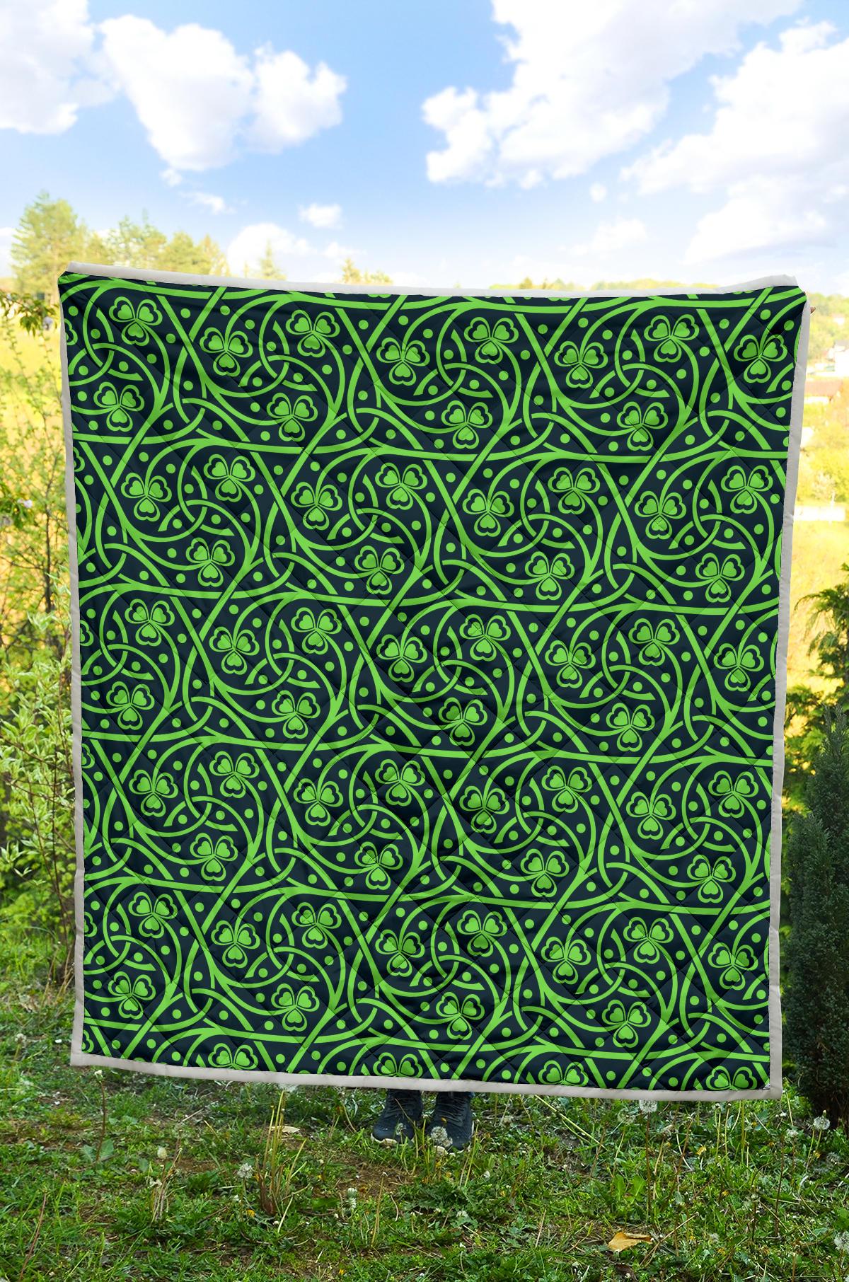 Shamrock Themed Print Premium Quilt-JTAMIGO.COM
