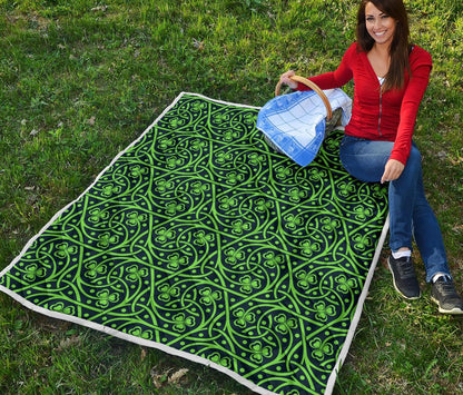 Shamrock Themed Print Premium Quilt-JTAMIGO.COM