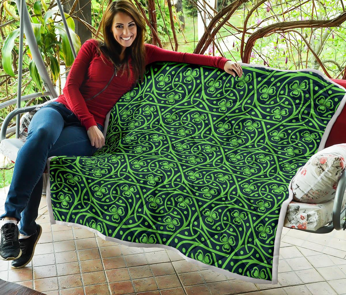 Shamrock Themed Print Premium Quilt-JTAMIGO.COM