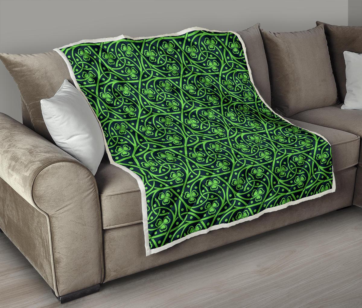 Shamrock Themed Print Premium Quilt-JTAMIGO.COM