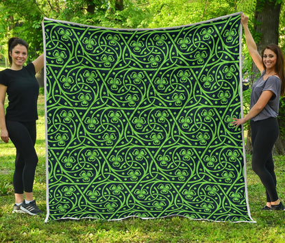 Shamrock Themed Print Premium Quilt-JTAMIGO.COM
