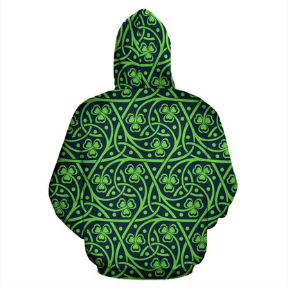 Shamrock Themed Print Pullover Hoodie