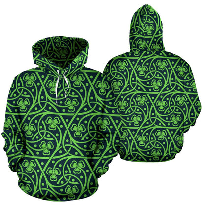 Shamrock Themed Print Pullover Hoodie