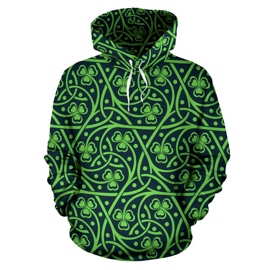 Shamrock Themed Print Pullover Hoodie