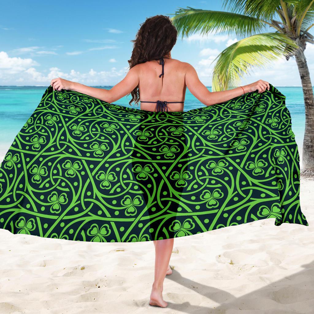 Shamrock Themed Print Sarong Pareo Wrap