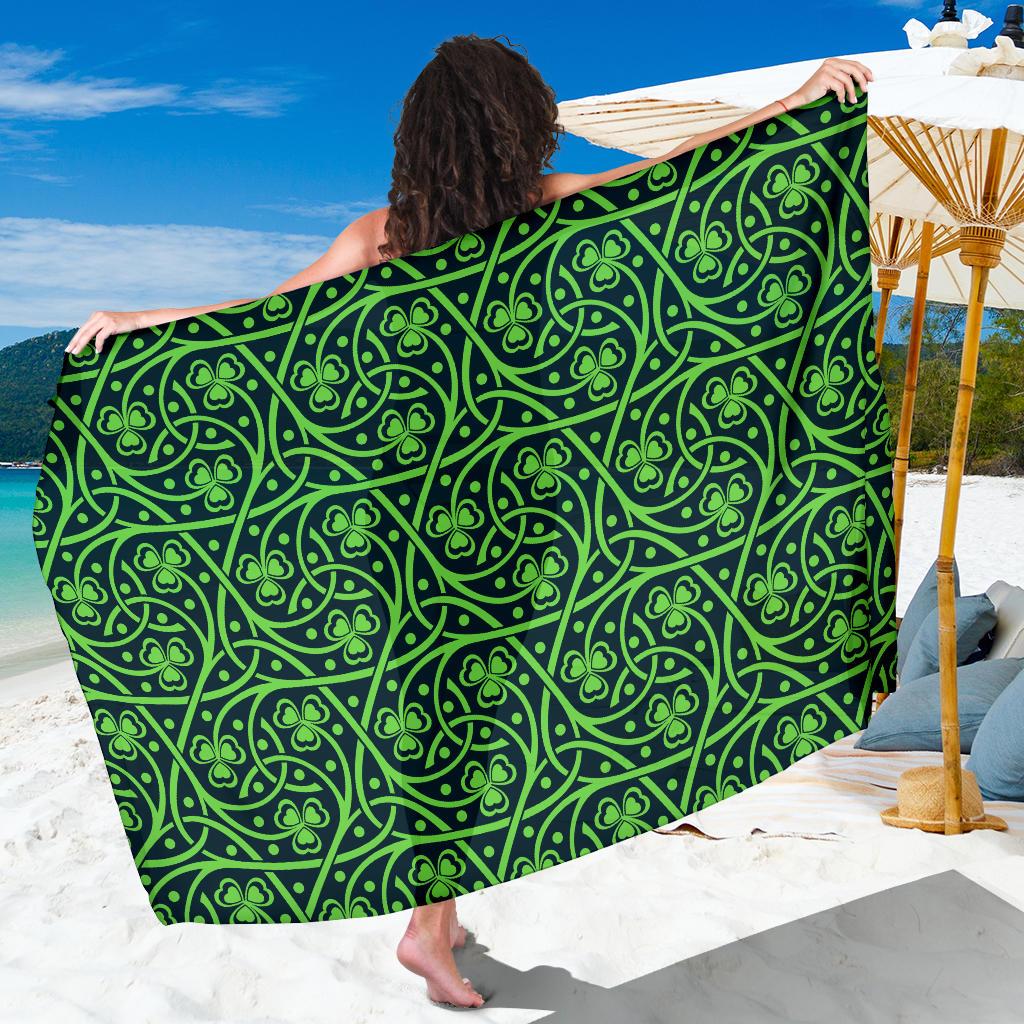 Shamrock Themed Print Sarong Pareo Wrap