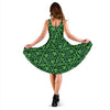 Shamrock Themed Print Sleeveless Dress
