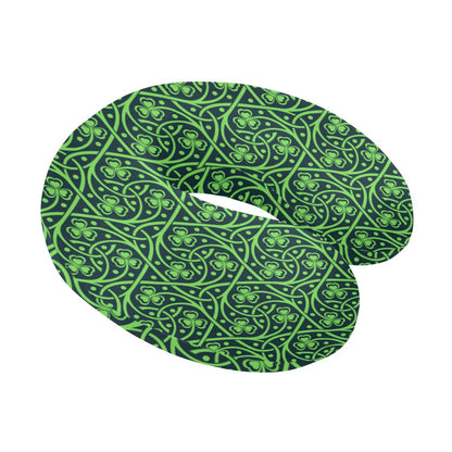 Shamrock Themed Print U-Shaped Travel Neck Pillow-JTAMIGO.COM