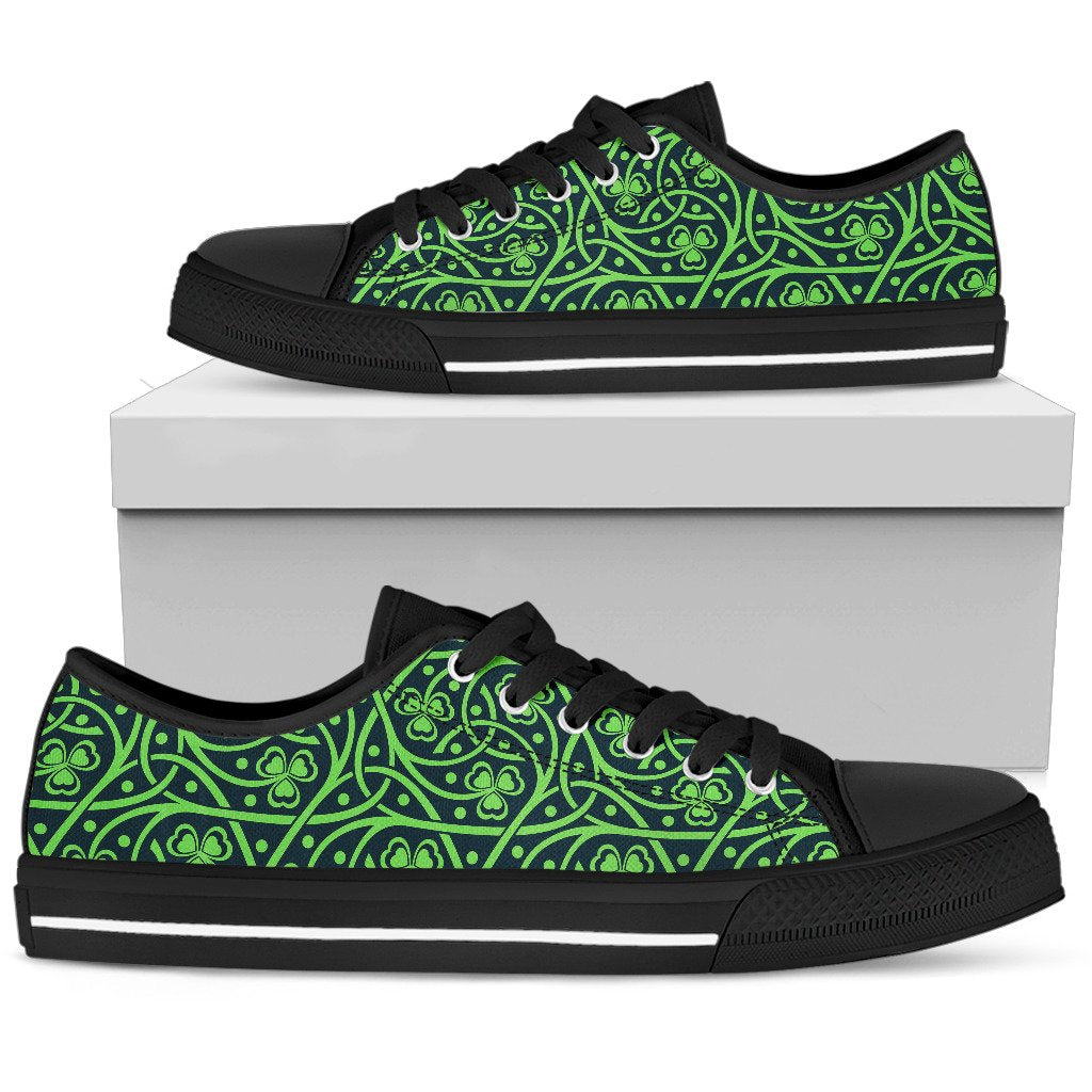 Shamrock Themed Print Women Low Top Shoes-JTAMIGO.COM