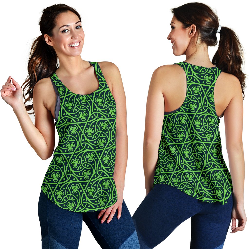 Shamrock Themed Print Women Racerback Tank Top