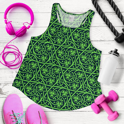 Shamrock Themed Print Women Racerback Tank Top