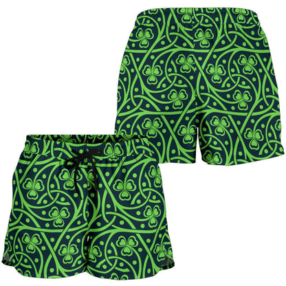 Shamrock Themed Print Women Shorts-JTAMIGO.COM