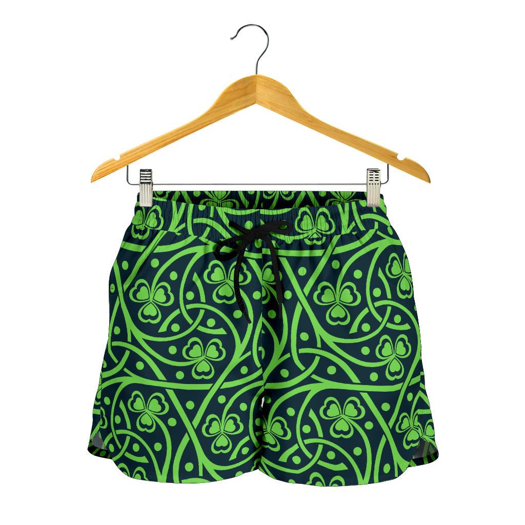 Shamrock Themed Print Women Shorts-JTAMIGO.COM